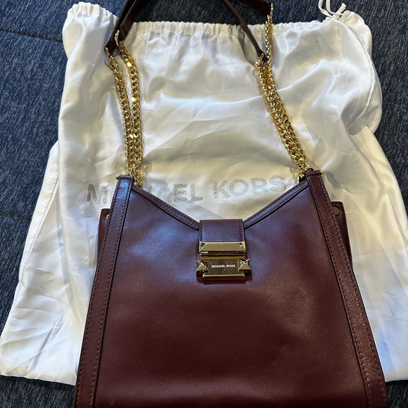 Michael Kors Handbags - Michael Kors Brown and Gold Shoulder Bag with Chain Strap